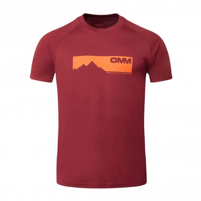 Bearing Tee Short Sleeved Men's Dark Red Mountain