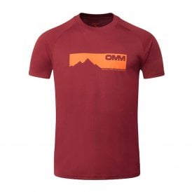 Bearing Tee Short Sleeved Men's Dark Red Mountain
