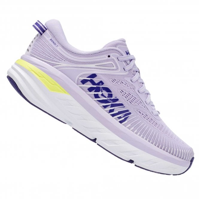 Bondi 7 Womens Max. Cushioning Road Running Shoes Purple Heather/Clematis Blue