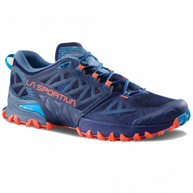 Bushido III Wide Mens Trail Running Shoes Deep Sea/Cherry Tomato