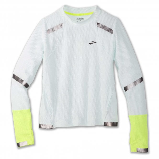 Carbonite Womens Long Sleeved Running T-Shirt Icy Grey/Nightlife