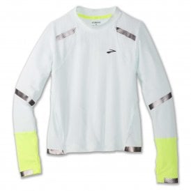 Carbonite Womens Long Sleeved Running T-Shirt Icy Grey/Nightlife