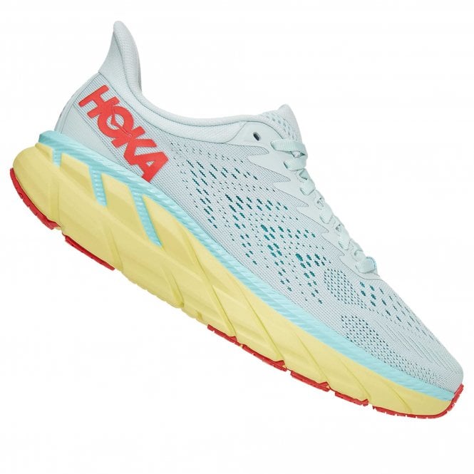 Clifton 7 WIDE Womens LIGHTWEIGHT & HIGH CUSHIONING Road Running Shoes Morning Mist/Hot Coral