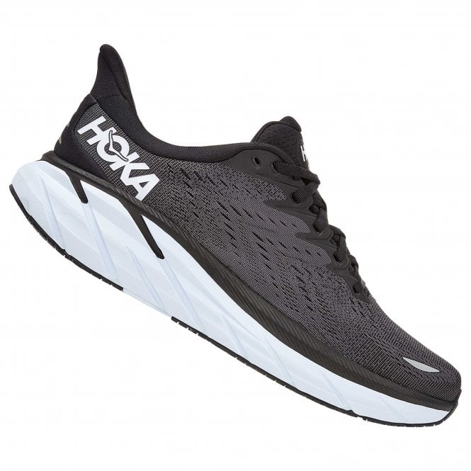 Clifton 8 Mens Running Shoes Black/White
