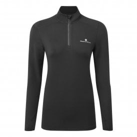 Core Thermal 1/2 Zip Womens Running Top Black/Bright White
