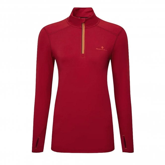 Core Thermal 1/2 Zip Womens Running Top Jam/Flame
