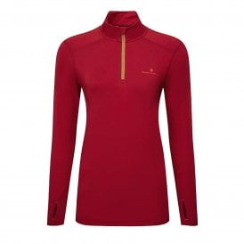 Core Thermal 1/2 Zip Womens Running Top Jam/Flame