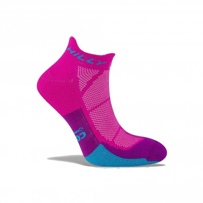 Cushion Socklet Womens Running Socks Fluo Pink/Blue/Thistle
