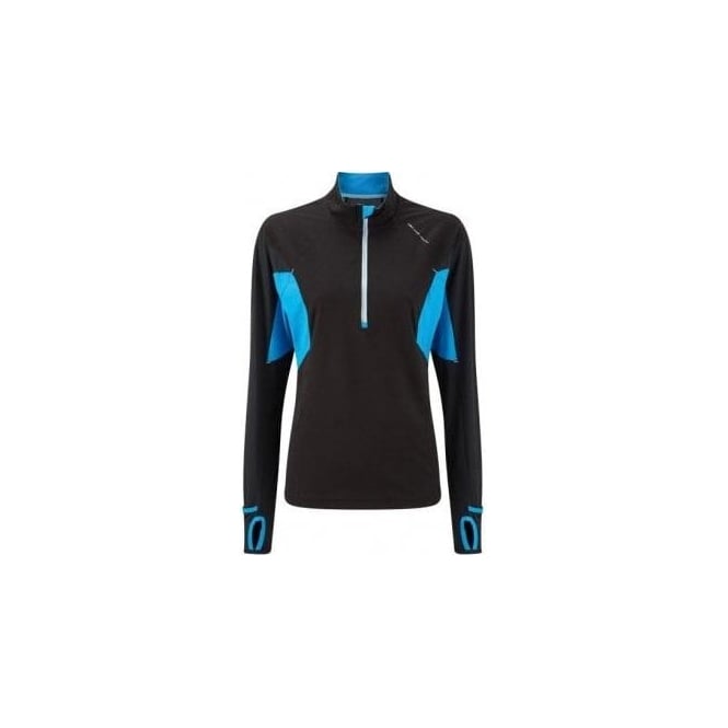 Cyclone 1/2 Zip Tee Mid Layer Top Black/Lapis Blue Womens
