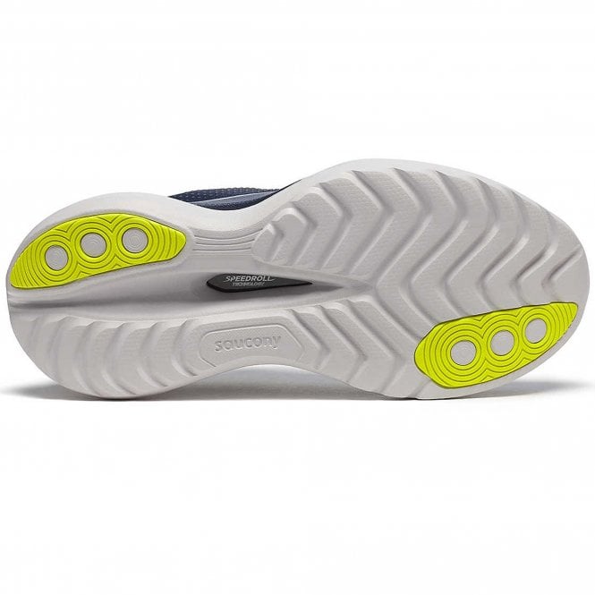 NEW SAUCONY men\'s endorphin trainer shoe in navy/primose Men main image 2