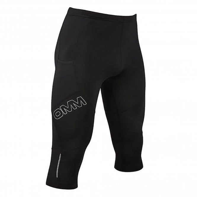 Flash Tights 0.75 Mens Cropped Running Tights Black