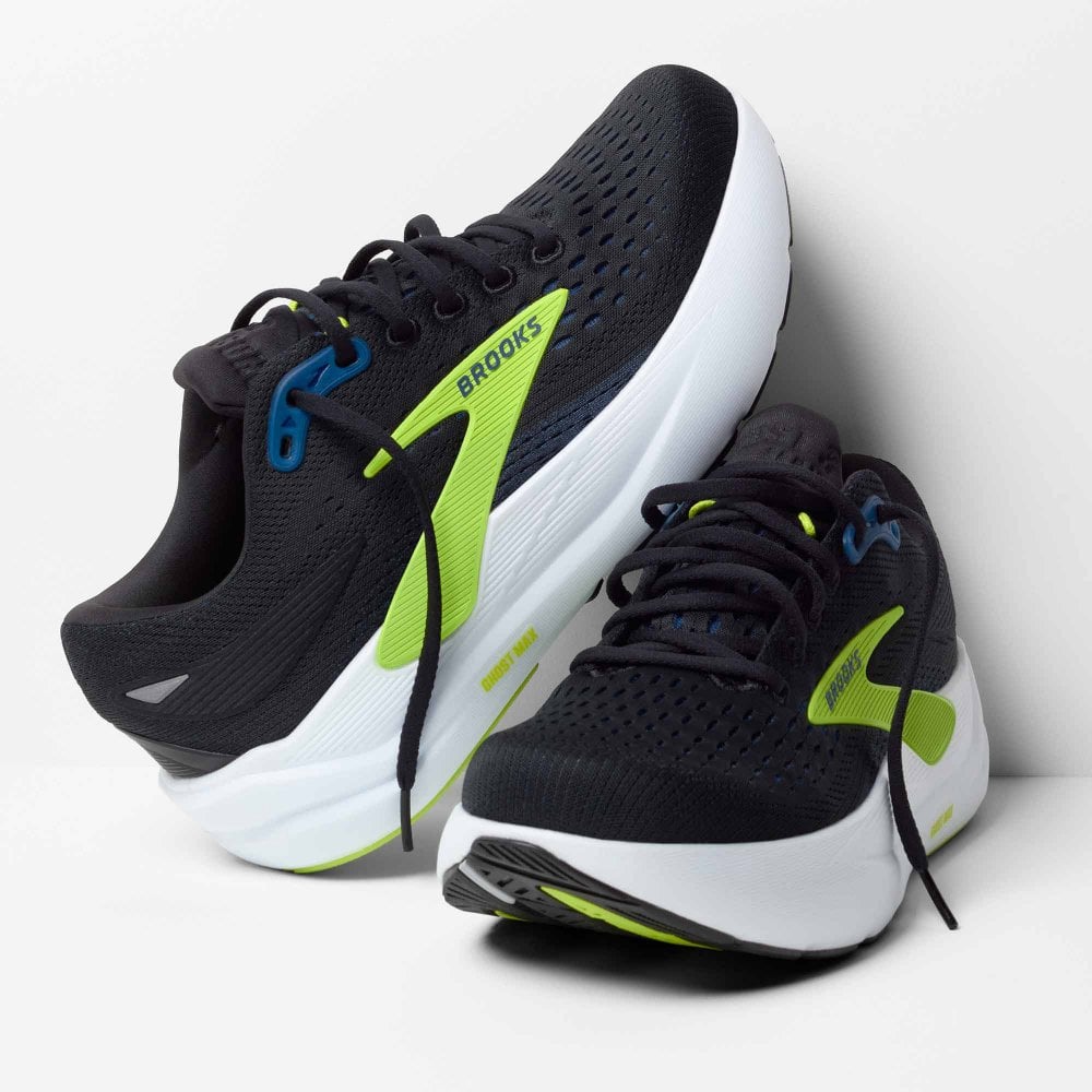 Shop Now - Ghost Max 3 Mens Running Shoes Black/Navy/Acid Lime display picture 3