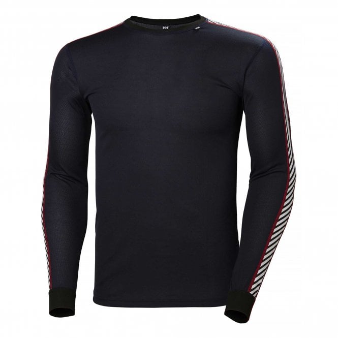 LIFA Stripe Crew Mens Long Sleeve Base Layer Navy