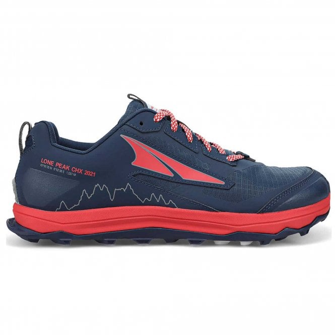 Lone Peak 5 Chamonix Mens Trail Running Shoes Majolica Blue/Red