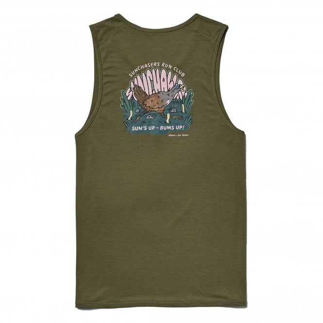 Men’s Run All Day Tank in Turbo Chook Conifer