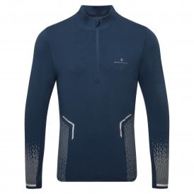 Men's Tech Reflect 1/2 Zip Long Sleeved Running Top Dark Navy/Reflect