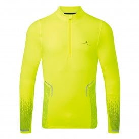 Men's Tech Reflect 1/2 Zip Long Sleeved Running Top Fluo Yellow/Reflect