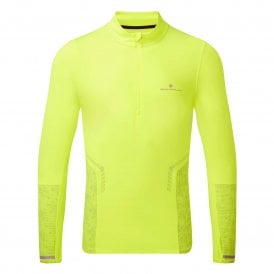 Men's Tech Reflect 1/2 Zip Long Sleeved Running Top Fluo Zest/Reflect