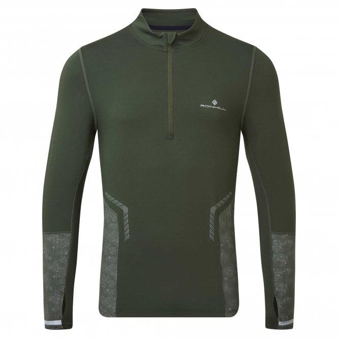 Men's Tech Reflect 1/2 Zip Long Sleeved Running Top Kelp/Reflect