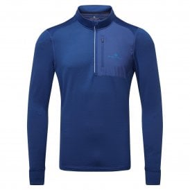 Men's Tech Winter 1/2 Zip Running Top Ocean/Electric Blue