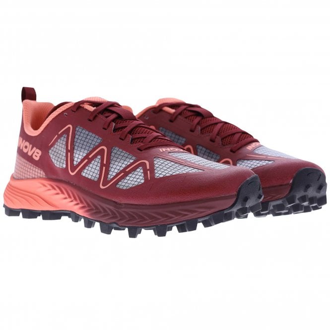 MudTalon Speed Wide Womens Trail Running Shoes Burgundy/Coral