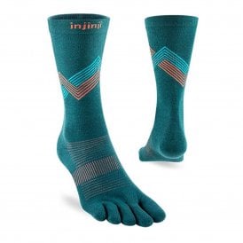 Run Lightweight Crew Running Toe Socks Lagoon