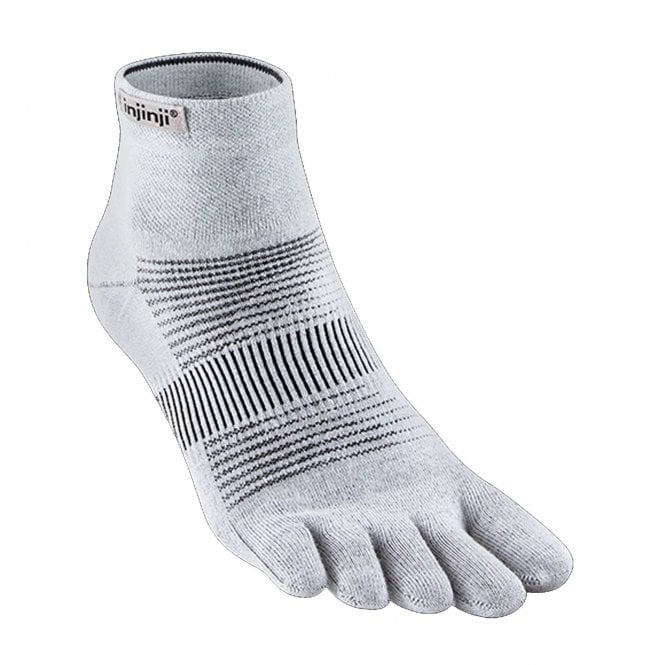 Run Lightweight Mini-Crew Running Toe Socks Gray
