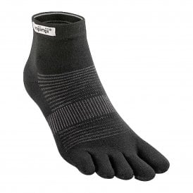 Run Lightweight Mini-Crew Unisex Running Toe Socks Black
