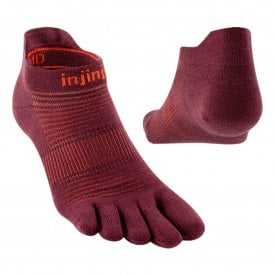 Run Lightweight No-Show Unisex Running Toe Socks Mahogany