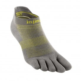 Run Lightweight No-Show Unisex Running Toe Socks Neon Silver