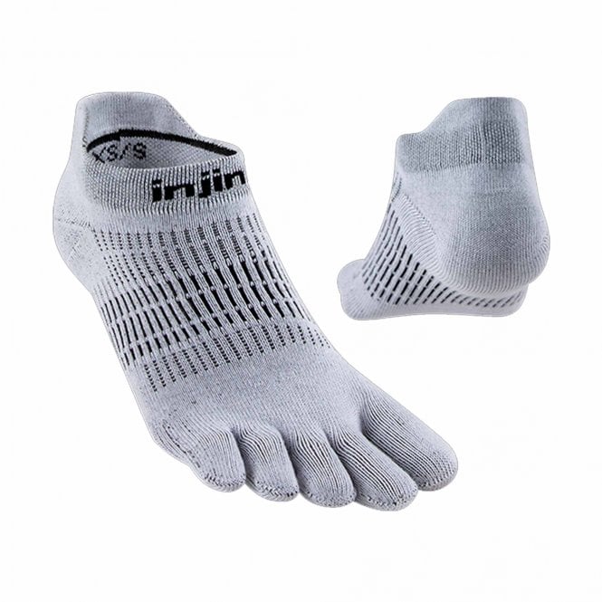 Run Lightweight No-Show Womens Running Toe Socks Grey