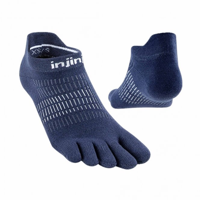 Run Lightweight No-Show Womens Running Toe Socks Navy