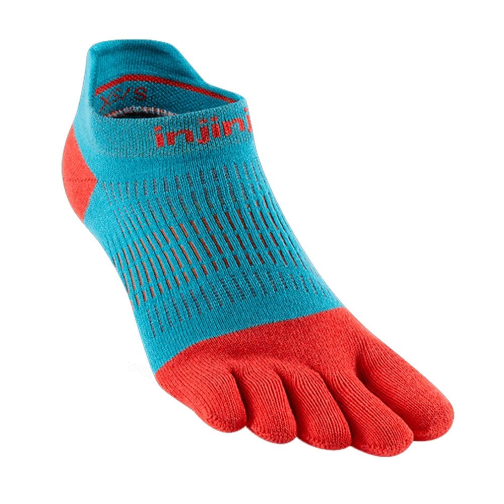 Injinji Damen Run Lightweight No-Show Socken – Five-Toes Design, Schwarz, Größe M-L