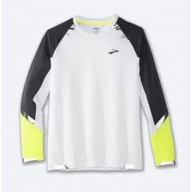 Run Visible Mens Long Sleeve Tee White/Asphalt/Nightlife