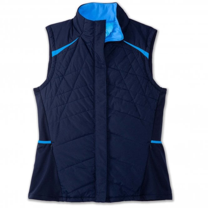 Shield Hybrid Vest Womens Insulated Running Gilet Navy/Blue Bolt