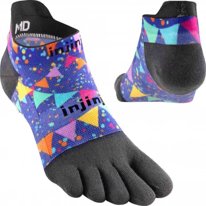 Spectrum Run Lightweight No-Show Running Toe Socks Party Time