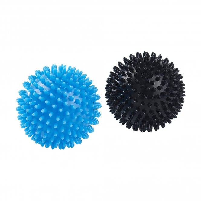 Spiked Massage Balls [2 Pack] Black/Blue - Good for Knots in Muscles!