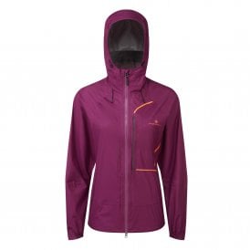 Tech Fortify Womens Running Jacket Blackcurrant/Mango
