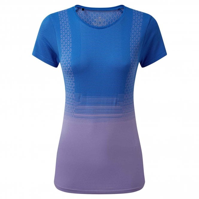 Tech Marathon Womens Short Sleeved Breathable Running T-Shirt Azurite/Lilac