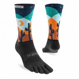 Trail Midweight Crew Mens Running Toe Socks Midnight