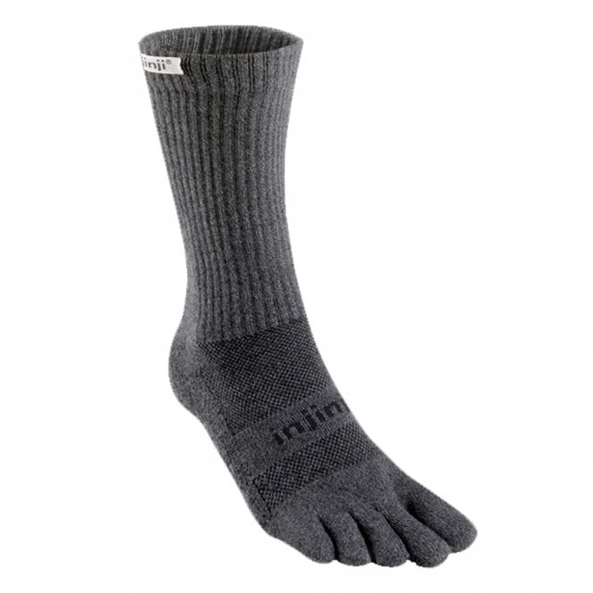 Trail Midweight Crew Unisex Running Toe Socks Granite
