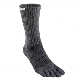 Trail Midweight Crew Unisex Running Toe Socks Granite