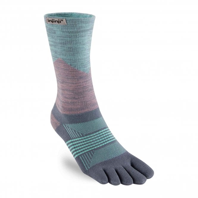 Trail Midweight Crew Womens Running Toe Socks Quartz