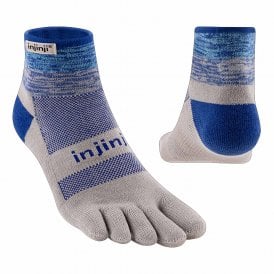 Trail Midweight Mini Crew Unisex Running Toe Socks Neptune