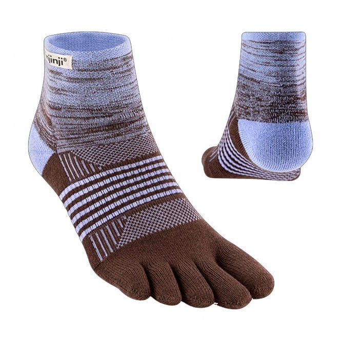 Trail Midweight Mini-Crew Womens Running Toe Socks Periwinkle
