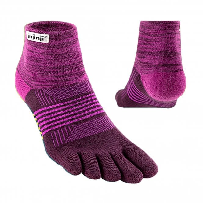 Trail Midweight Mini-Crew Womens Running Toe Socks Violet
