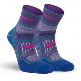 Twin Skin Anklet Women's Running Socks Grape/Blue