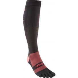 Ultra Compression Over Calf Unisex Running Toe Socks Black/Red