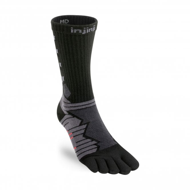Ultra Run Crew Unisex Toe Running Socks Obsidian