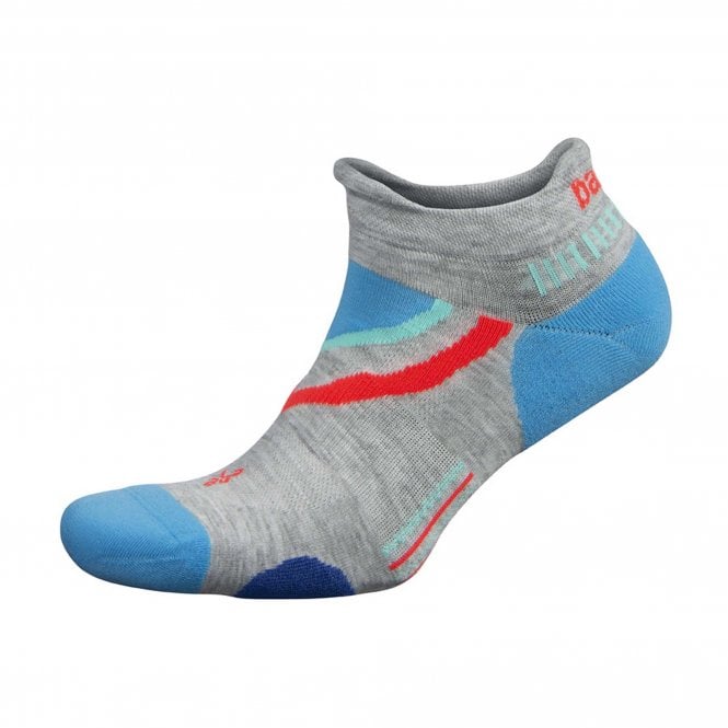 Ultraglide No Show Mens Cushioned Running Socks Midgrey/Ethereal Blue